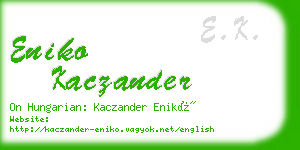 eniko kaczander business card
